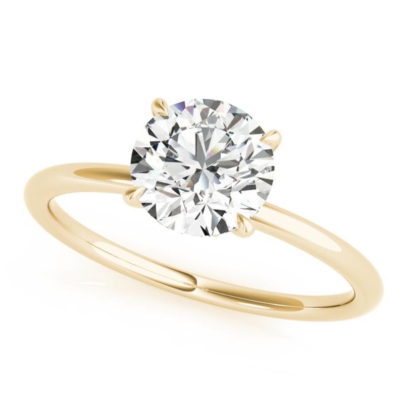 Taglio rotondo GIA 1,83ct Solitario rotondo con doppio alone nascosto in oro giallo 18 carati in vendita