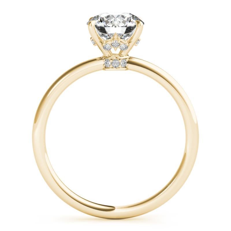 GIA 1,83ct Solitario rotondo con doppio alone nascosto in oro giallo 18 carati In condizioni Nuovo in vendita a New York, NY
