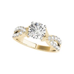 GIA 1.83ct Round Solitaire Infinity Crossover 18K Yellow Gold Diamond Ring