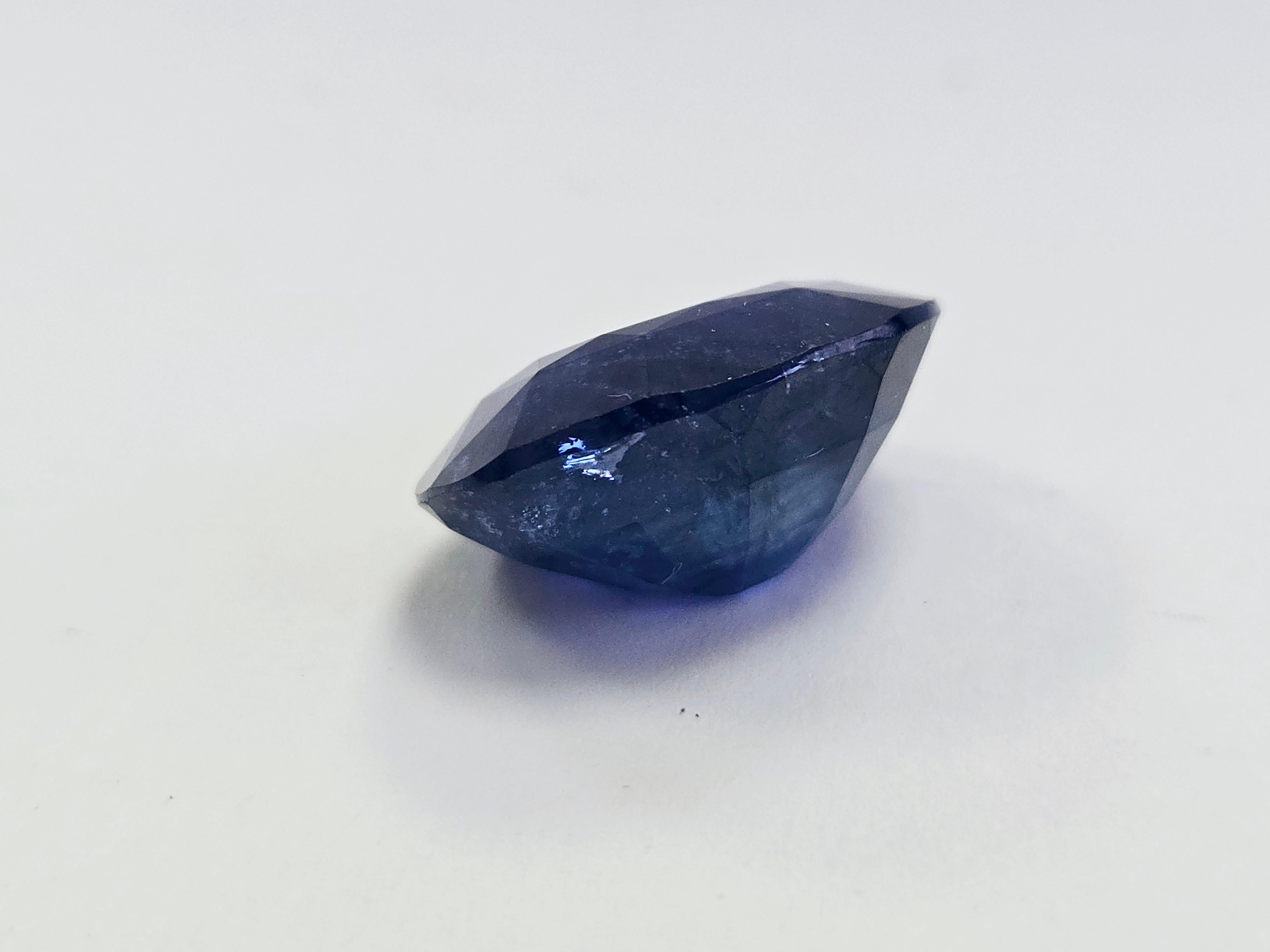 GIA 18.44 Karat Ovalform Natürlicher Blauer Saphir im Angebot 1