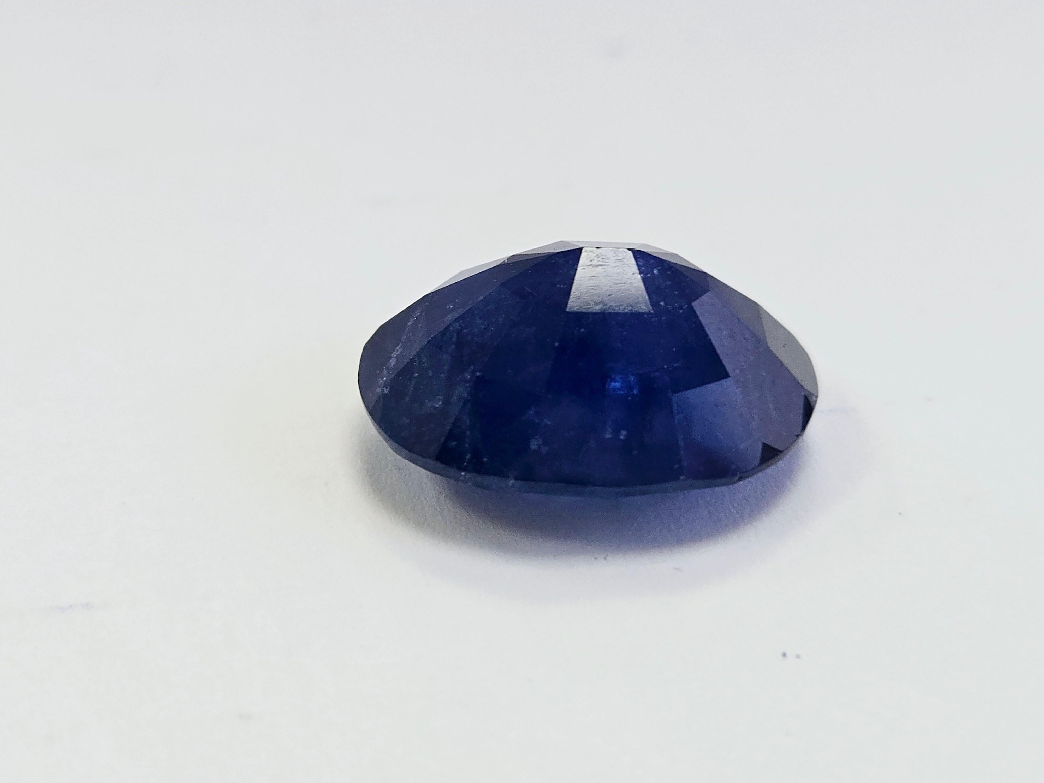 GIA 18.44 Karat Ovalform Natürlicher Blauer Saphir im Angebot 2