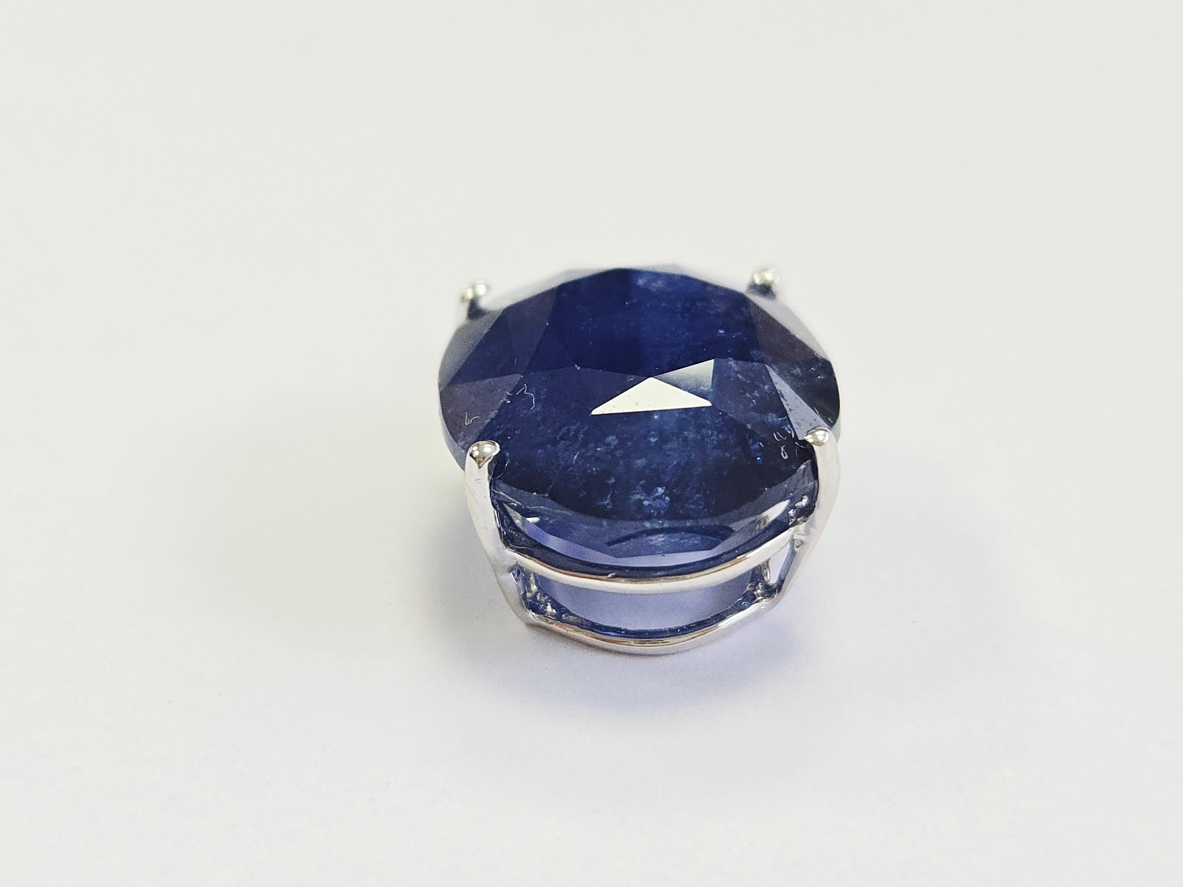 GIA 18.44 carati di zaffiro blu naturale di forma ovale in vendita 1