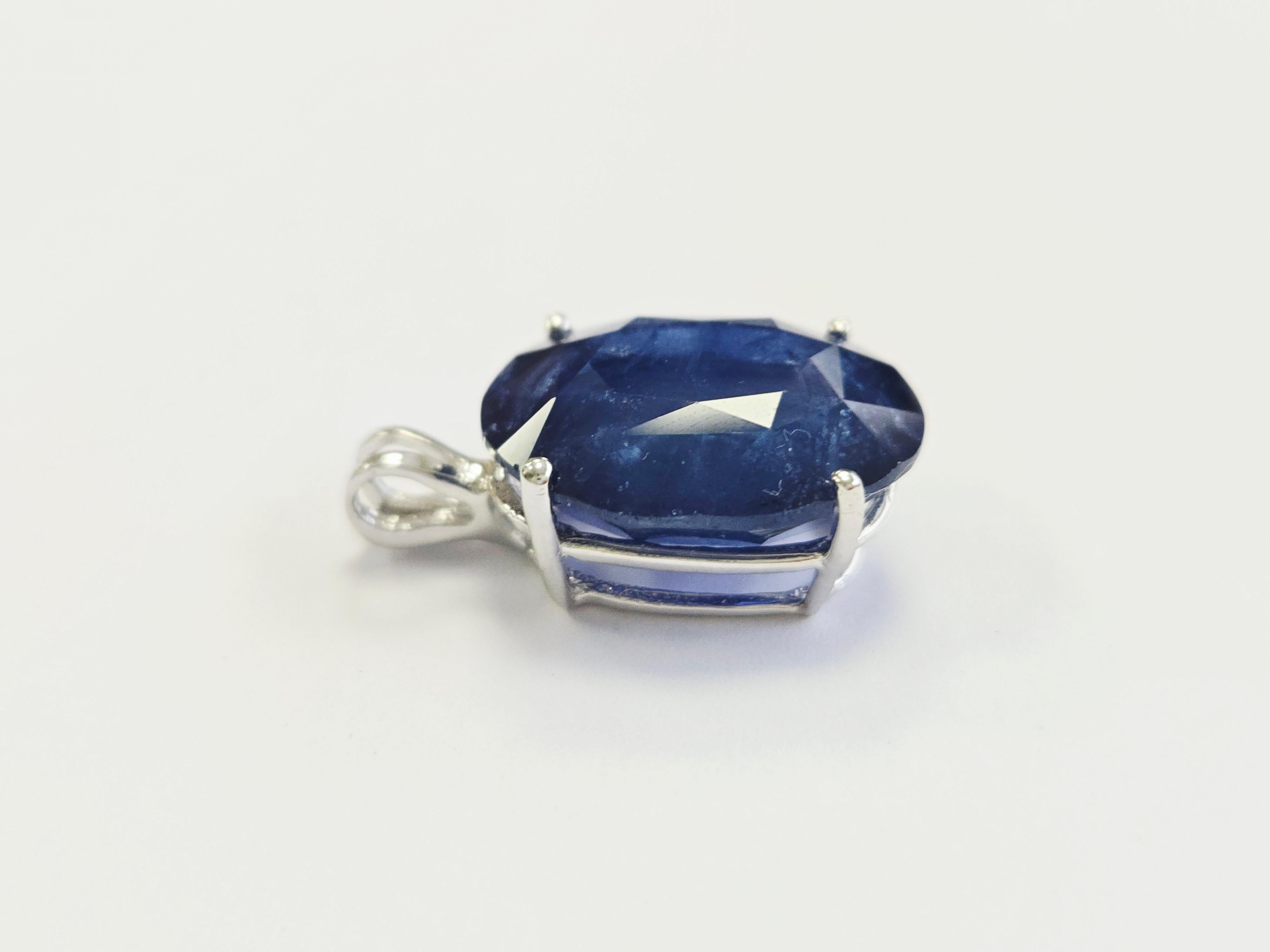 GIA 18.44 carati di zaffiro blu naturale di forma ovale in vendita 2