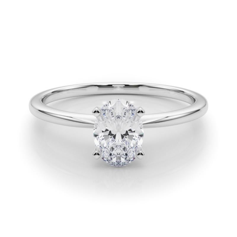 GIA 1,88ct Oval Slim Band Prong Set Solitär 18K Weißgold Diamantring