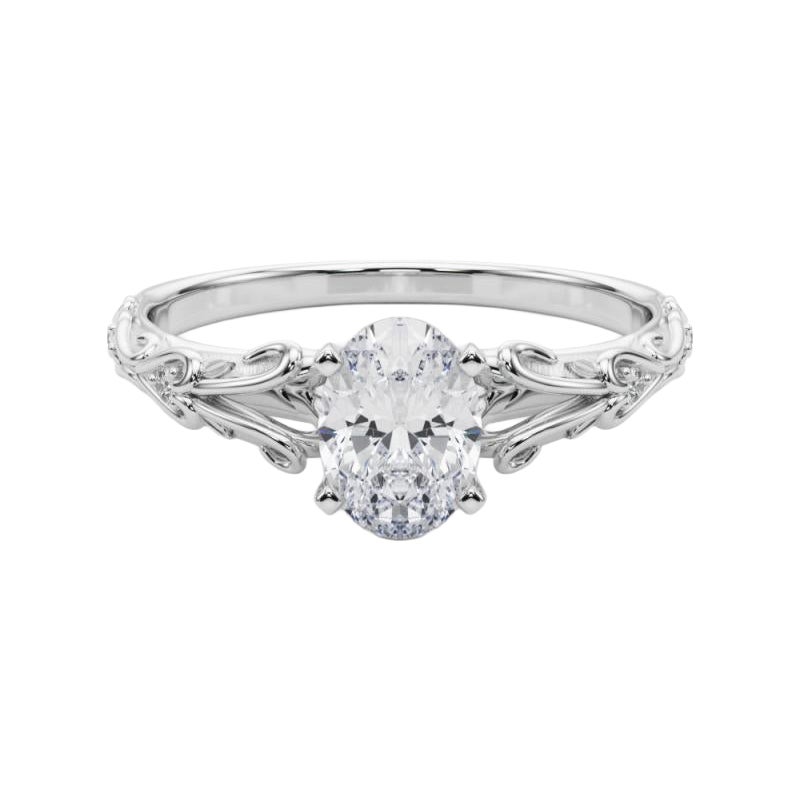 GIA 1,88ct Ovale Vintage a 3 Pietre Cuore e Vite  Anello con diamante