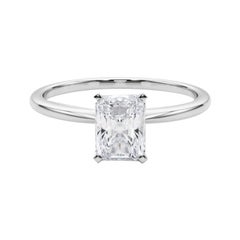 GIA 1.8ct Radiante Slim Band Prong Set Solitaire  Anillo de diamantes