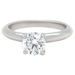 Verlobungsring, GIA 18 Karat Weißgold Diamant 0,72 Karat