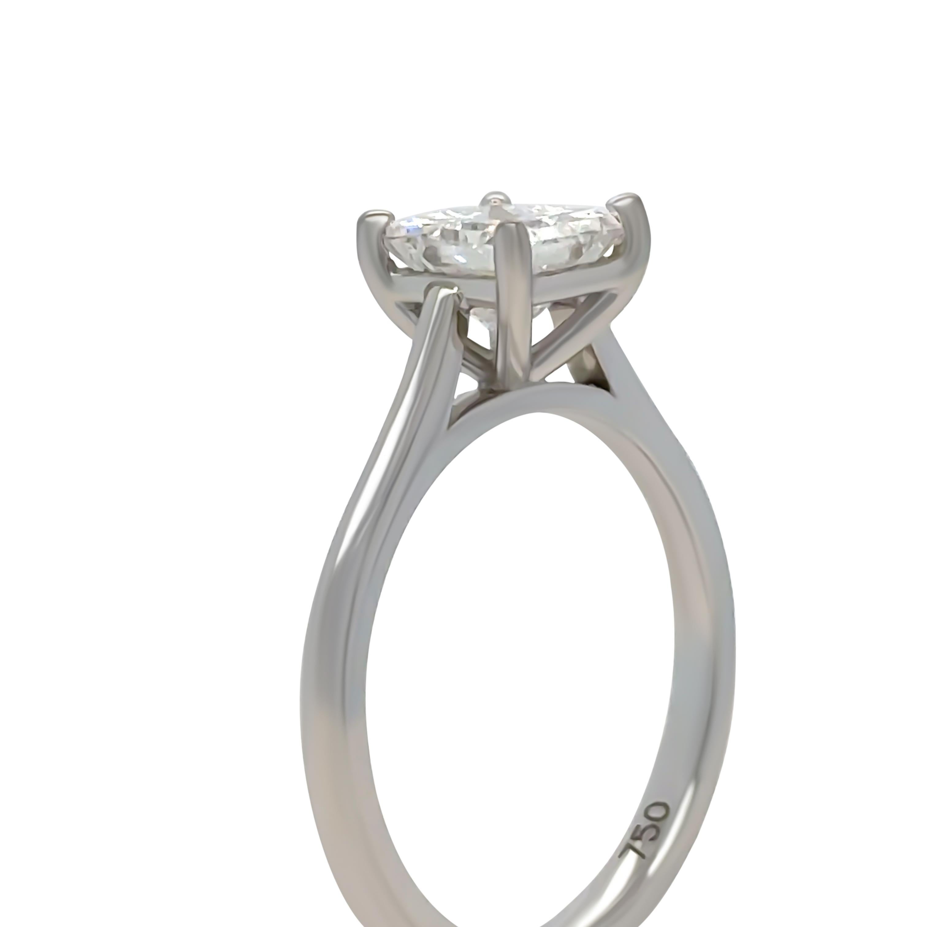 GIA Anillo de compromiso de diamantes en oro blanco de 18 ct 1,02 ct Corte princesa en venta