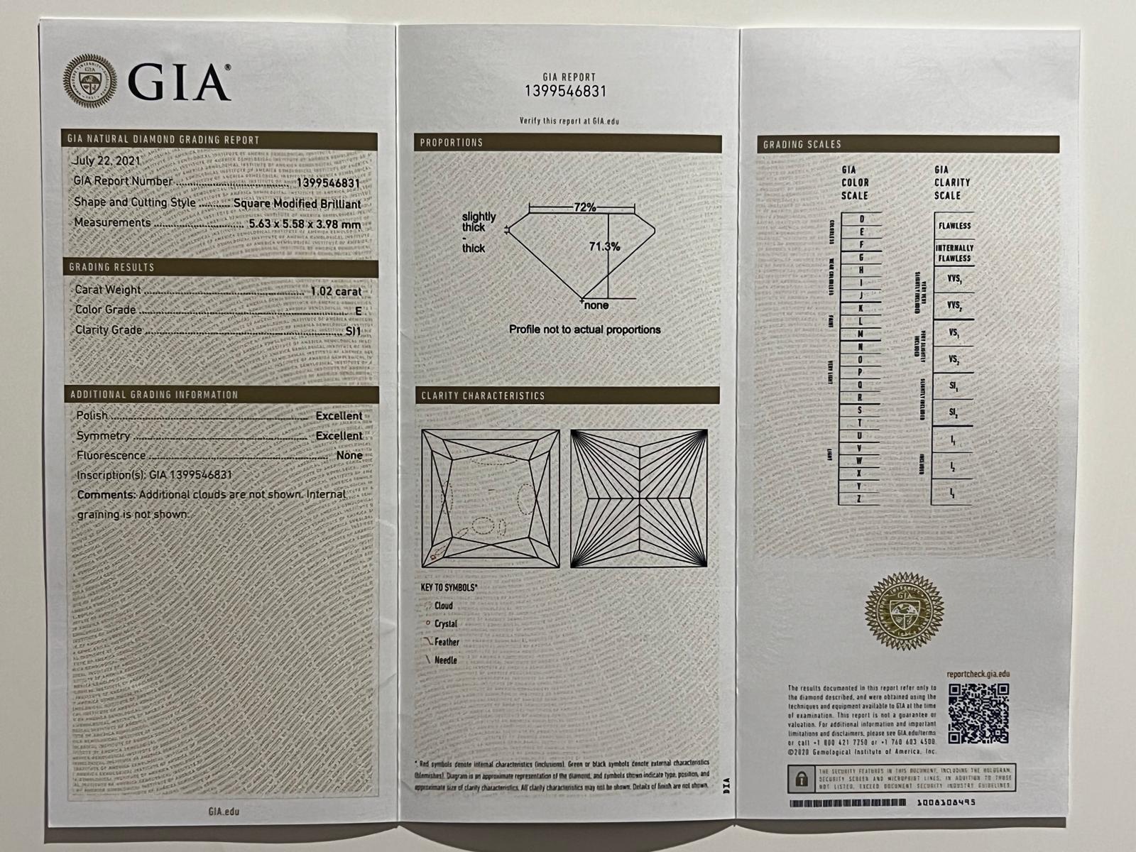 GIA Anillo de compromiso de diamantes en oro blanco de 18 ct 1,02 ct en venta 1