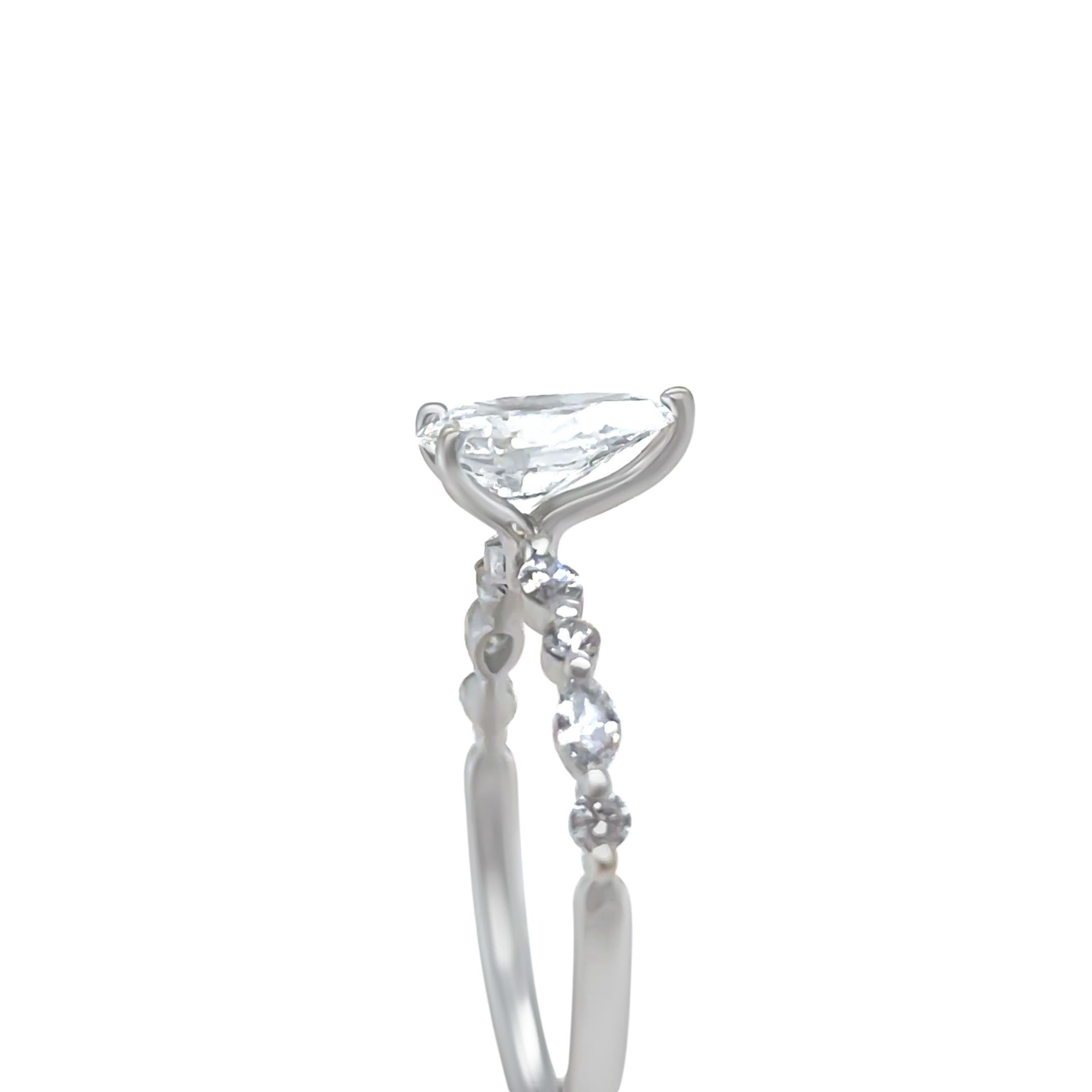 GIA 18ct White Gold Diamond Engagement Ring 1.28ct For Sale 1