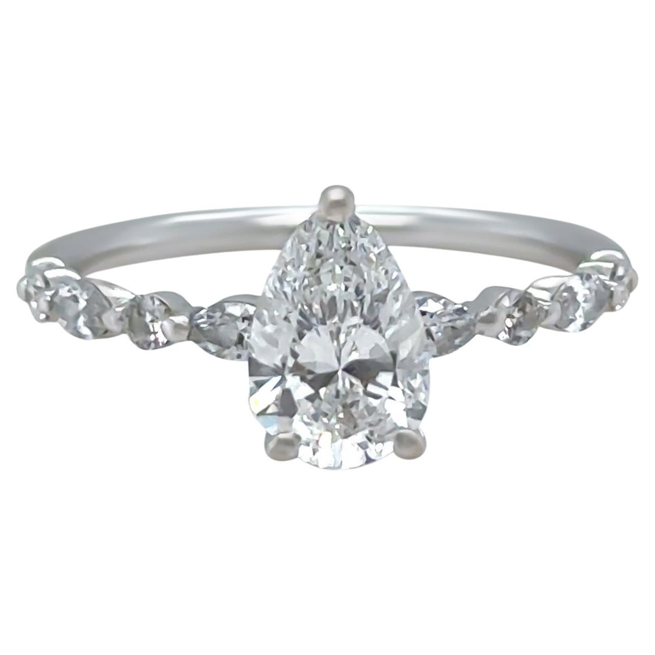 GIA 18ct White Gold Diamond Engagement Ring 1.28ct