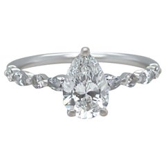GIA 18ct White Gold Diamond Engagement Ring 1.28ct