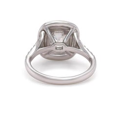GIA 18ct White Gold Emerald Cut Diamond Halo Ring 2.15ct 5.20g