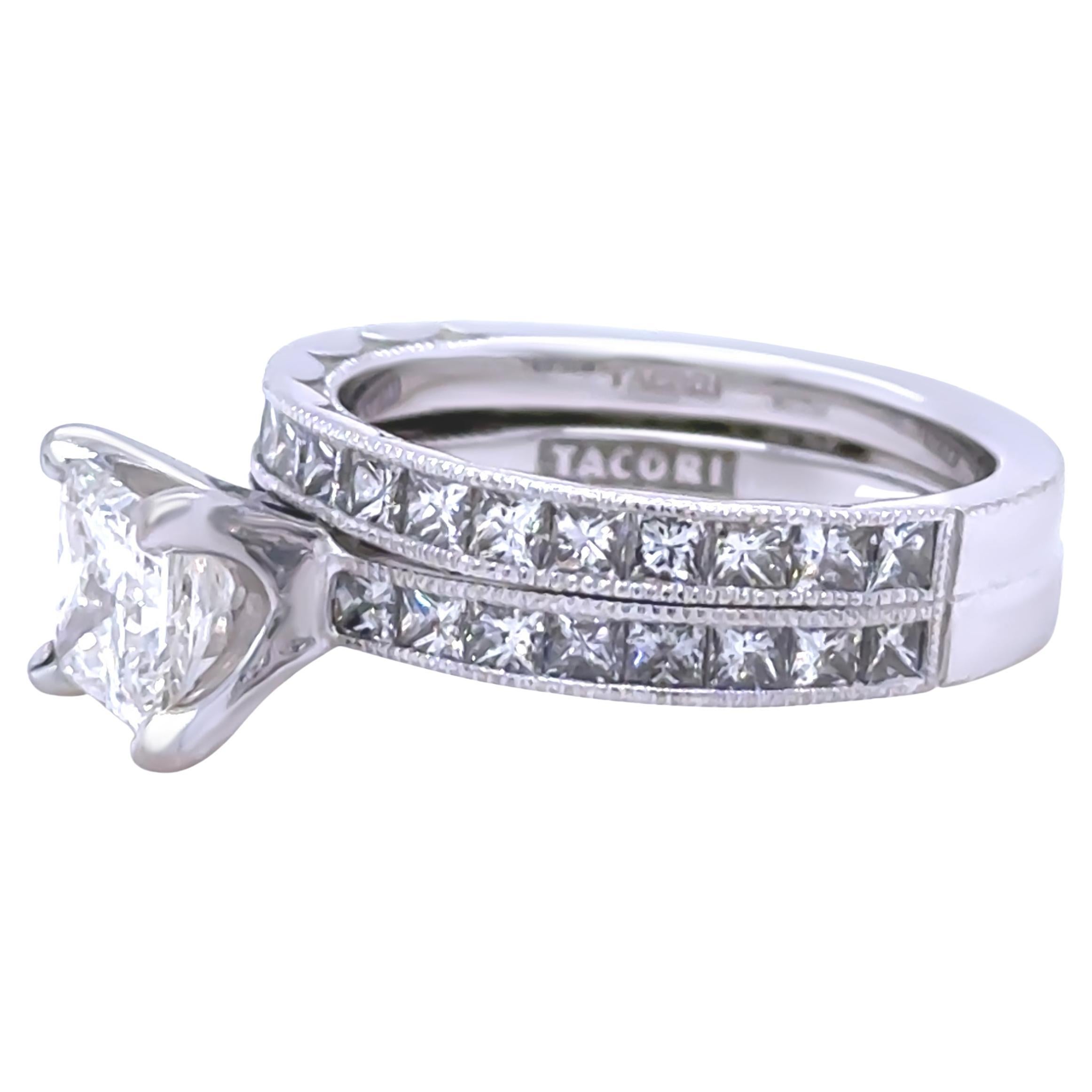 GIA 18ct White Gold Princess Cut Diamond Engagement Ring 1.72ct 6.55g