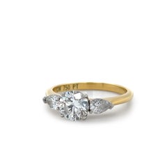 GIA 18ct Yellow Gold & Platinum Diamond Engagement Ring 1.37ct 3.7g