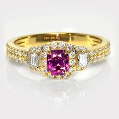 GIA 18K 0.62 Ct Kashmir Unheated Purple Pink Sapphire Engagement Ring