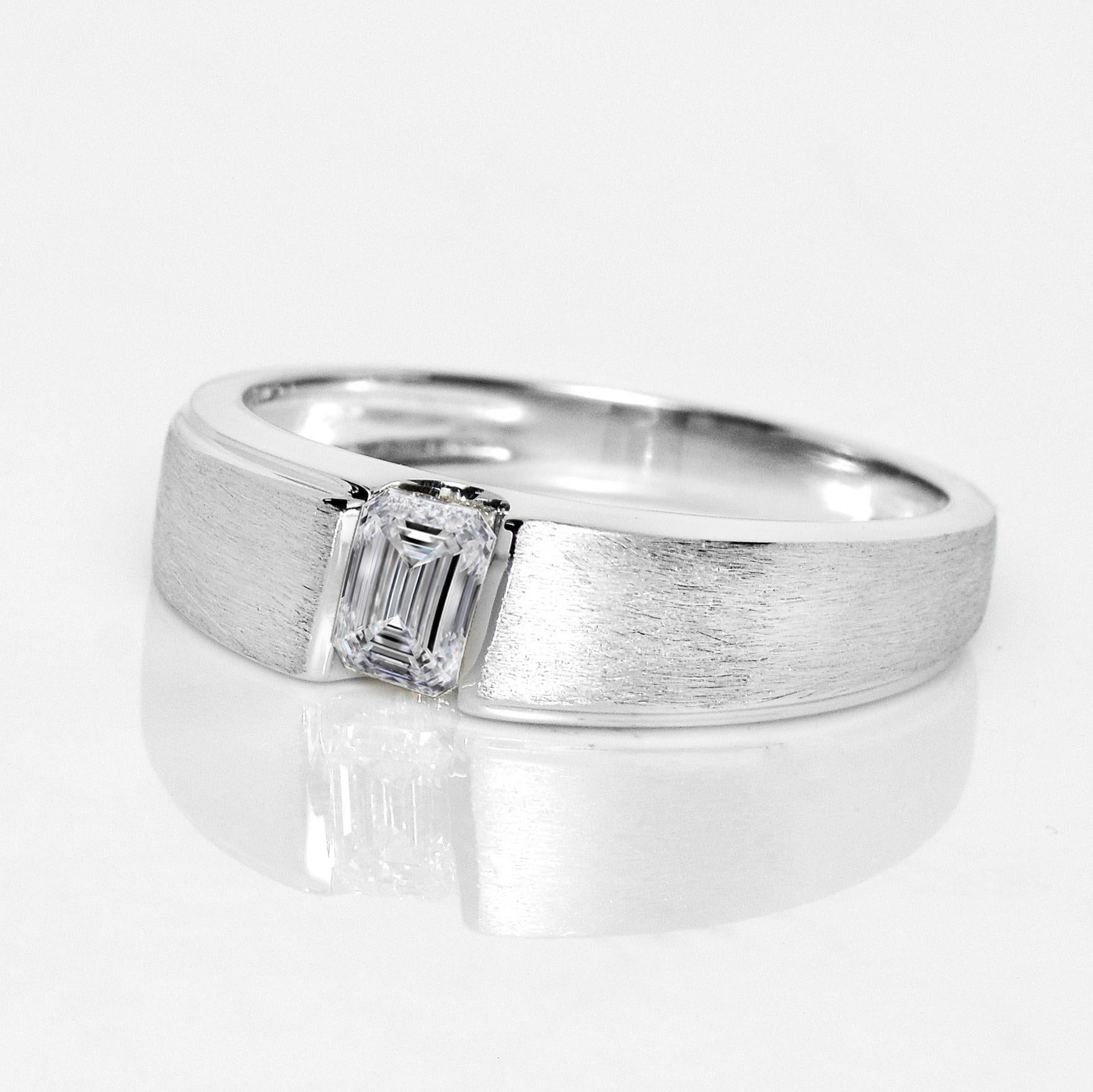 Contemporary GIA 18K 0.81 Ct I IF Natural Diamond Antique Wedding/Engagement Ring For Sale