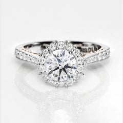 GIA 18K 1.00 Ct G SI2 Anello di fidanzamento antico con diamante naturale