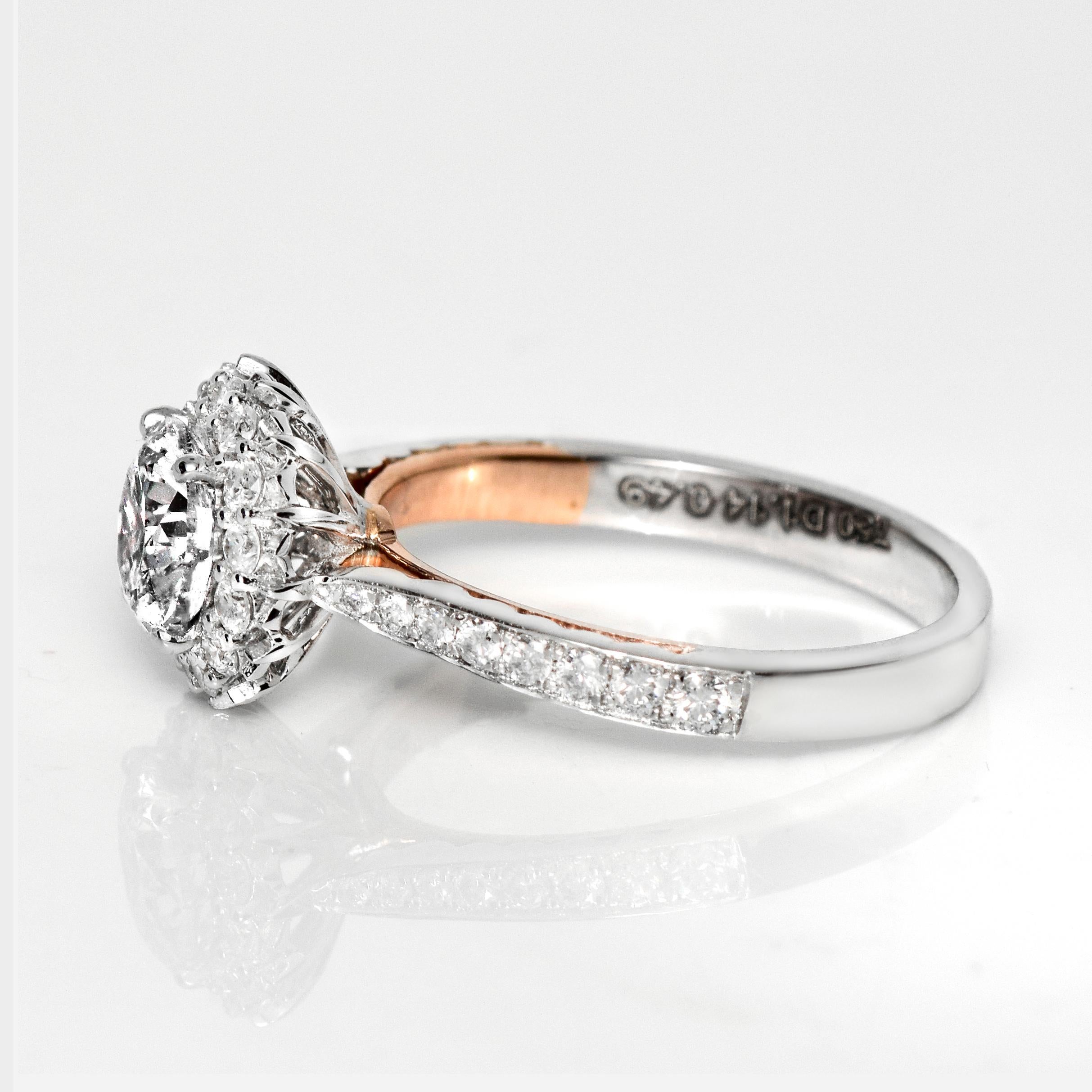 De las mujeres GIA 18K 1.00 Ct G SI2 Diamante Natural Anillo de Compromiso Antiguo en venta