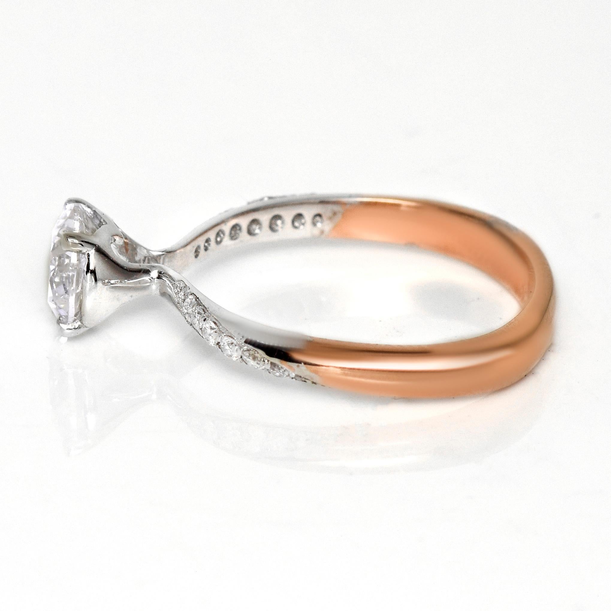 De las mujeres GIA 18K 1.00 Ct G SI2 Diamante Natural Anillo de Compromiso Antiguo en venta