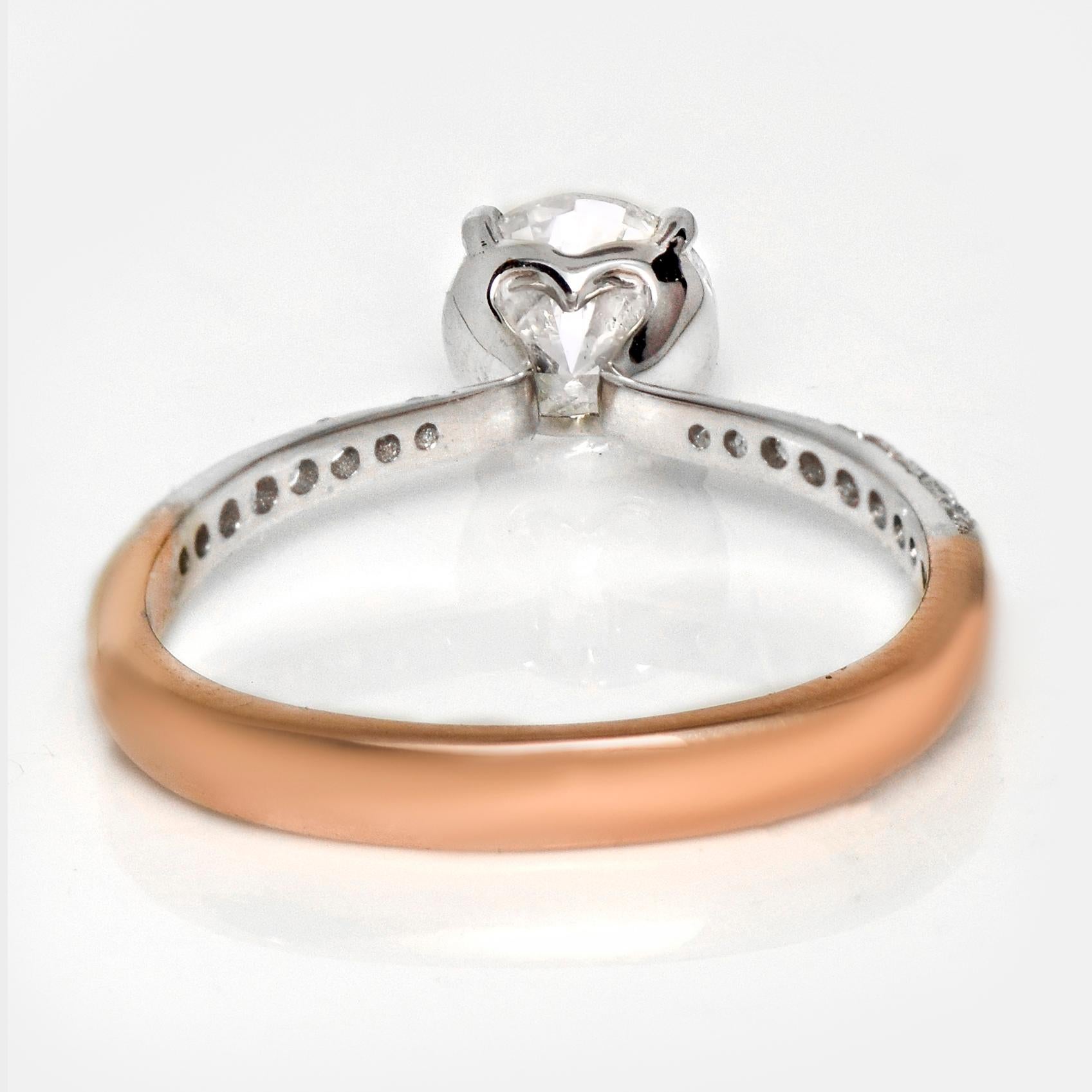 GIA 18K 1.00 Ct G SI2 Diamante Natural Anillo de Compromiso Antiguo en venta 1