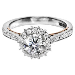 GIA 18K 1.00 Ct G SI2 Natural Diamond Antique Engagement Ring (Bague de fiançailles antique)