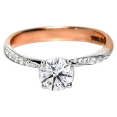 GIA 18K 1.00 Ct G SI2 Natural Diamond Antique Engagement Ring