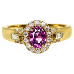 GIA 18K 1.01 Ct Kashmir Unheated Purple Pink Sapphire Engagement Ring