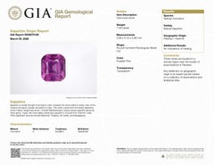 Anillo de compromiso con diseño Art Déco de GIA, de oro de 18 quilates, con un zafiro rosa de Cachemira sin tratar térmicamente de 1,09 quilates