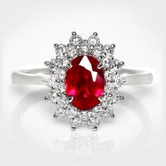 GIA 18K 1.22 Ct Burma Pigeon Blood Red Ruby Engagement Ring