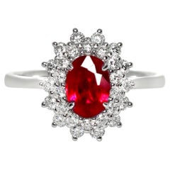 GIA 18K 1.22 Ct Burma Pigeon Blood Red Ruby Engagement Ring