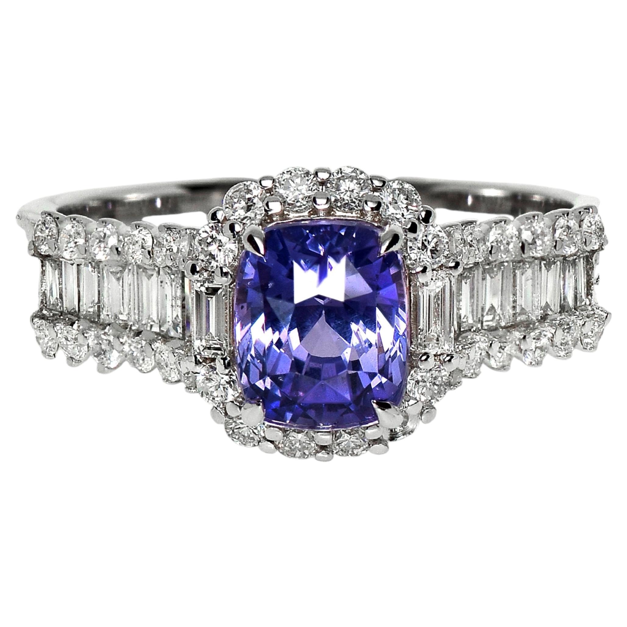 GIA 18K 2.09 Ct Sri Lanka Unheated Color Changed Pink Sapphire Engagement Ring