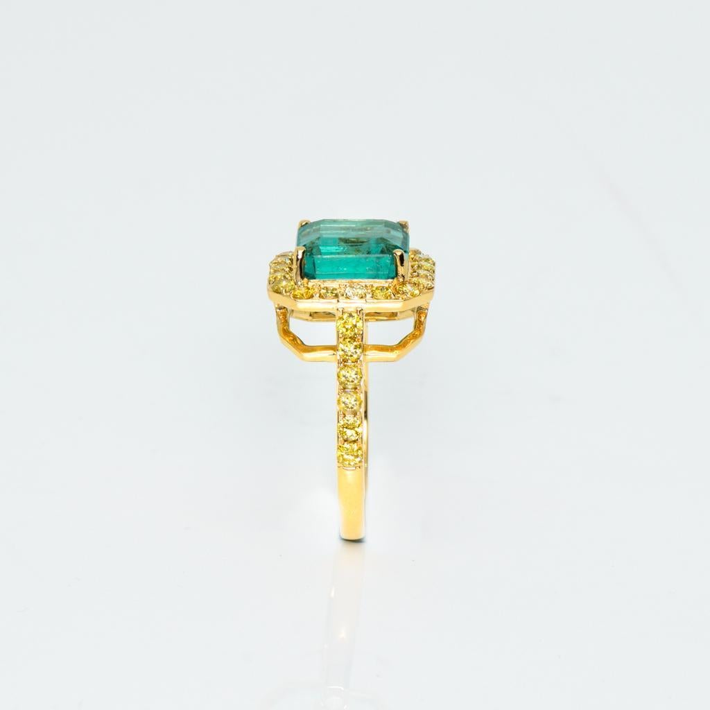 *Vente* Bague de fiançailles GIA 18k 3.45 Ct Rarest No Oiled Emerald Art Deco Style en vente 5