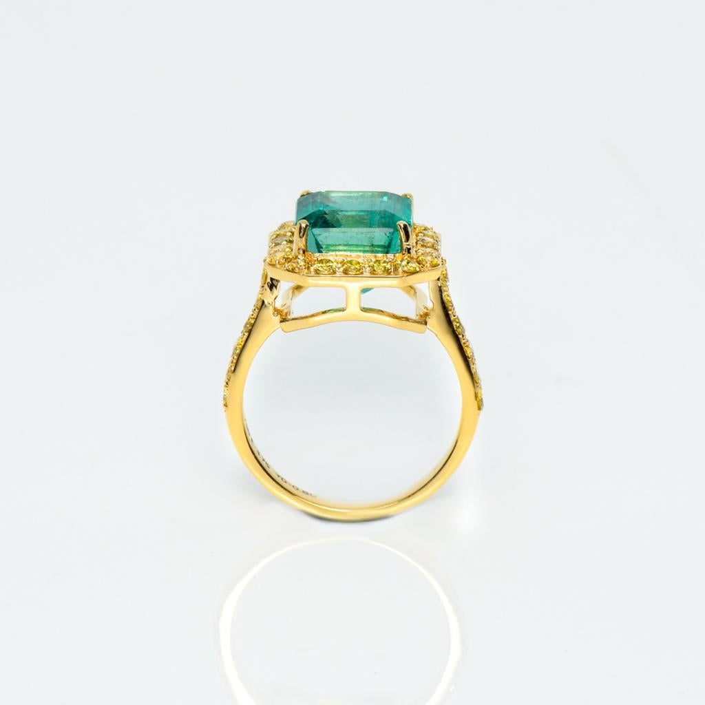 *Vente* Bague de fiançailles GIA 18k 3.45 Ct Rarest No Oiled Emerald Art Deco Style en vente 6