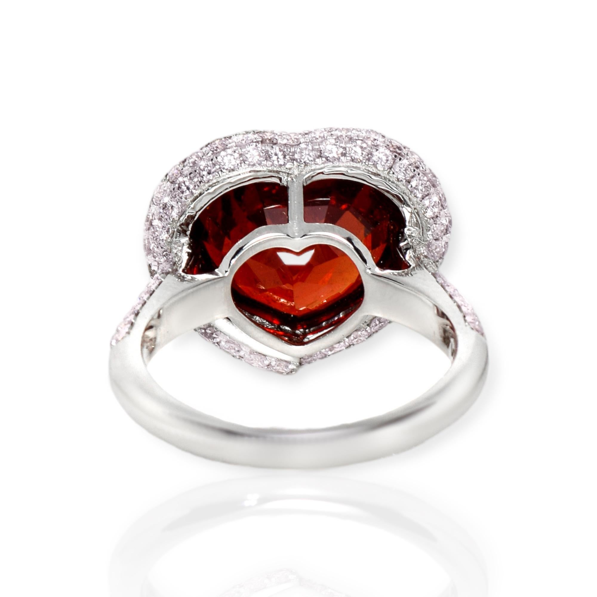 GIA 18K 9.78 Ct Garnet&Pink Diamonds Antique Art Deco Style Engagement Ring 1