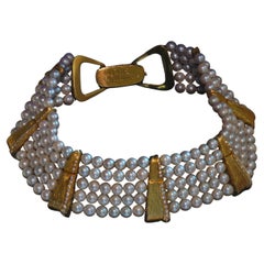 GIA 18K Pearl Diamond Vintage Necklace VVS Huge Saltwater Choker Curnis Gioielli