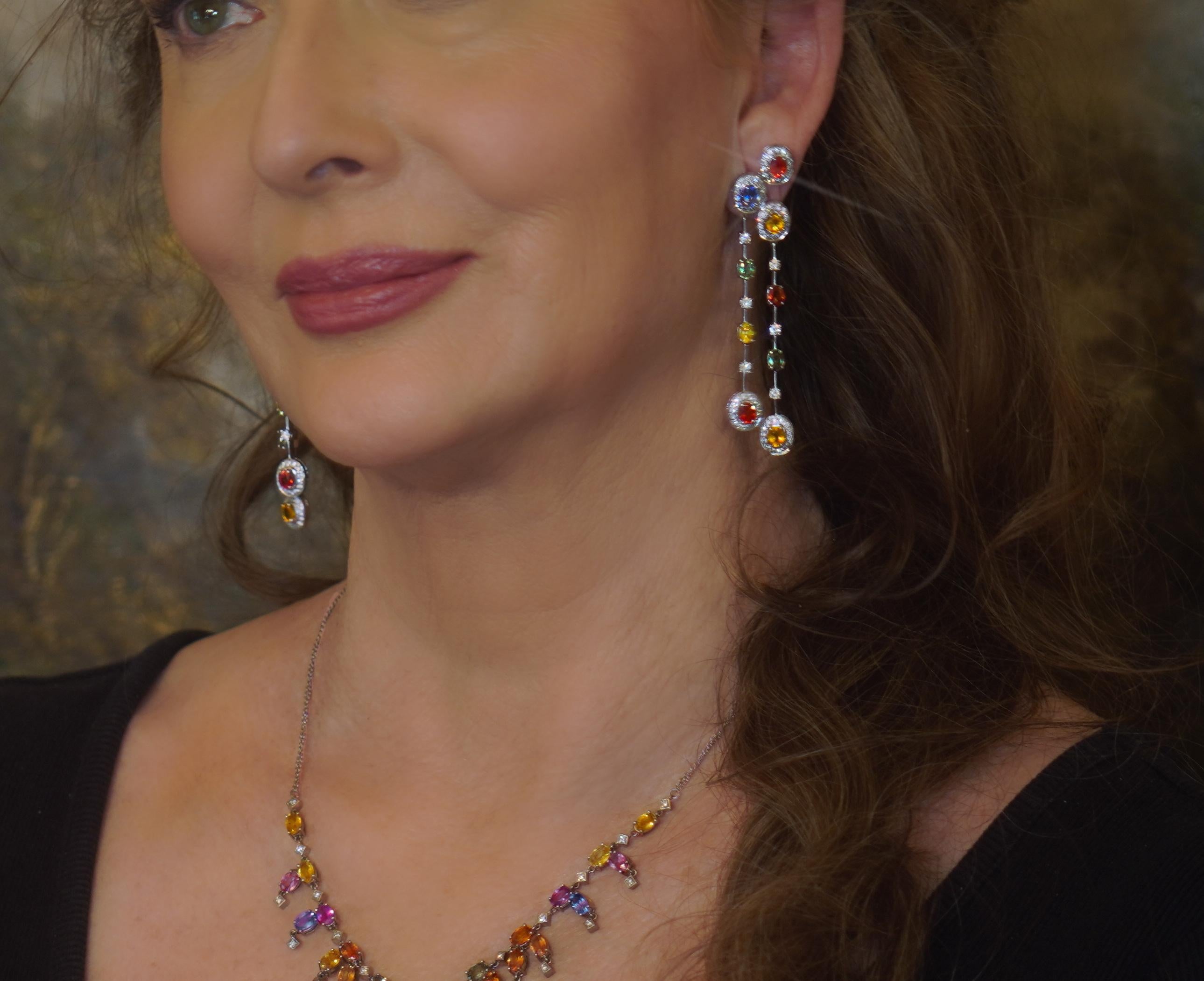 GIA 18K Saphir Diamant Ohrringe Vintage zertifiziert natürliche baumeln 8,58 Karat im Angebot 5