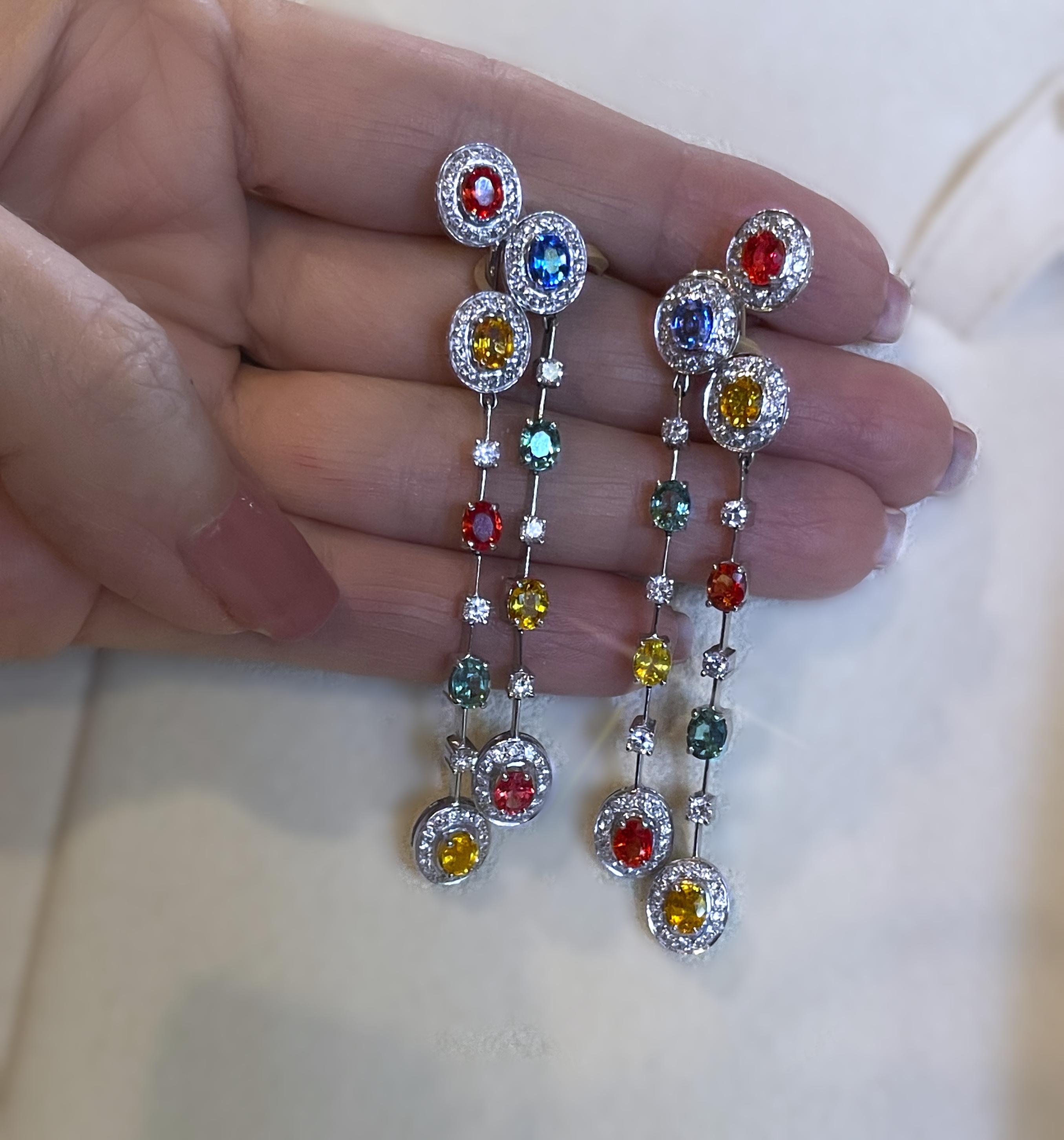 GIA 18K Saphir Diamant Ohrringe Vintage zertifiziert natürliche baumeln 8,58 Karat im Angebot 6