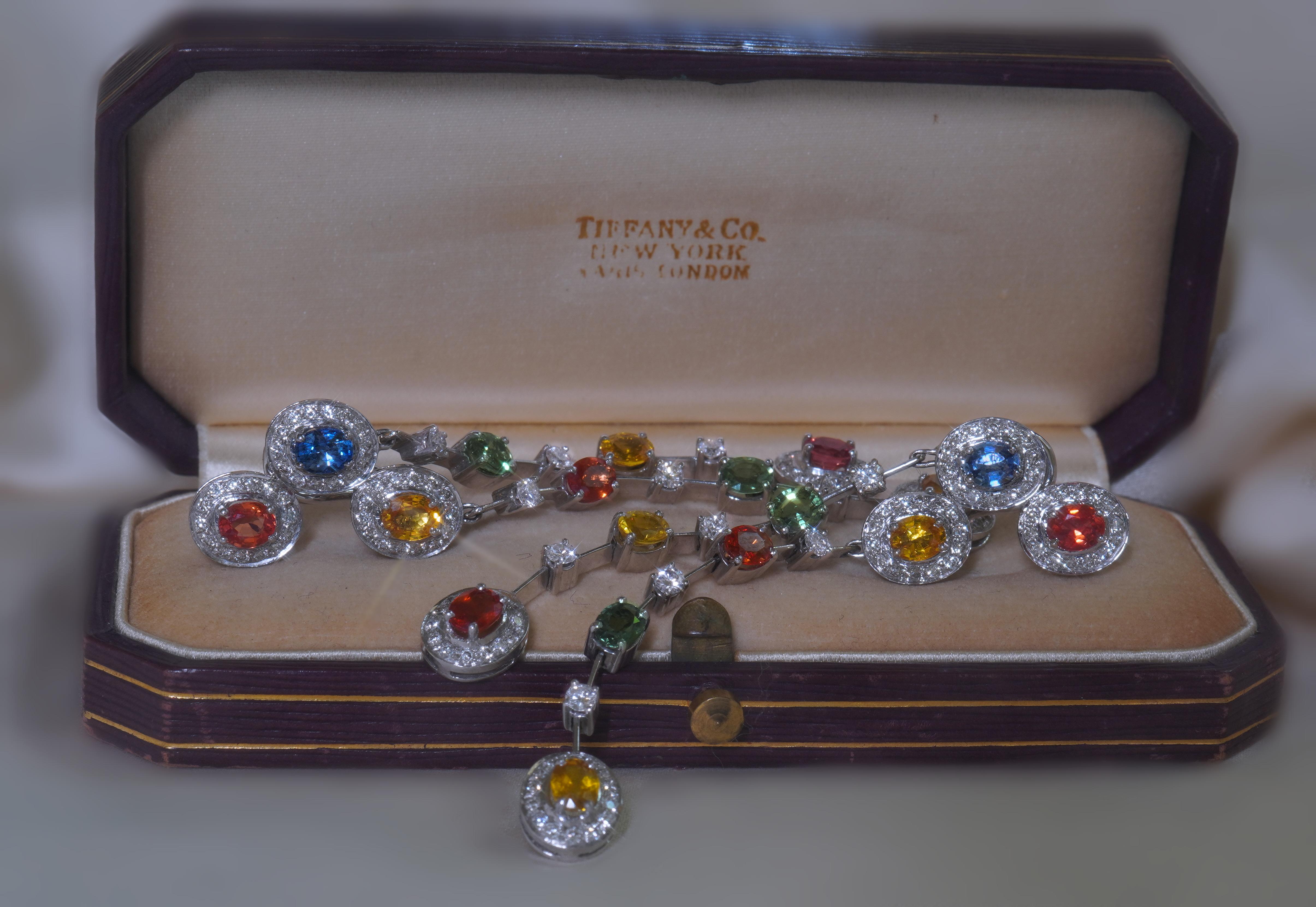 GIA 18K Saphir Diamant Ohrringe Vintage zertifiziert natürliche baumeln 8,58 Karat im Zustand „Hervorragend“ im Angebot in Sylvania, GA