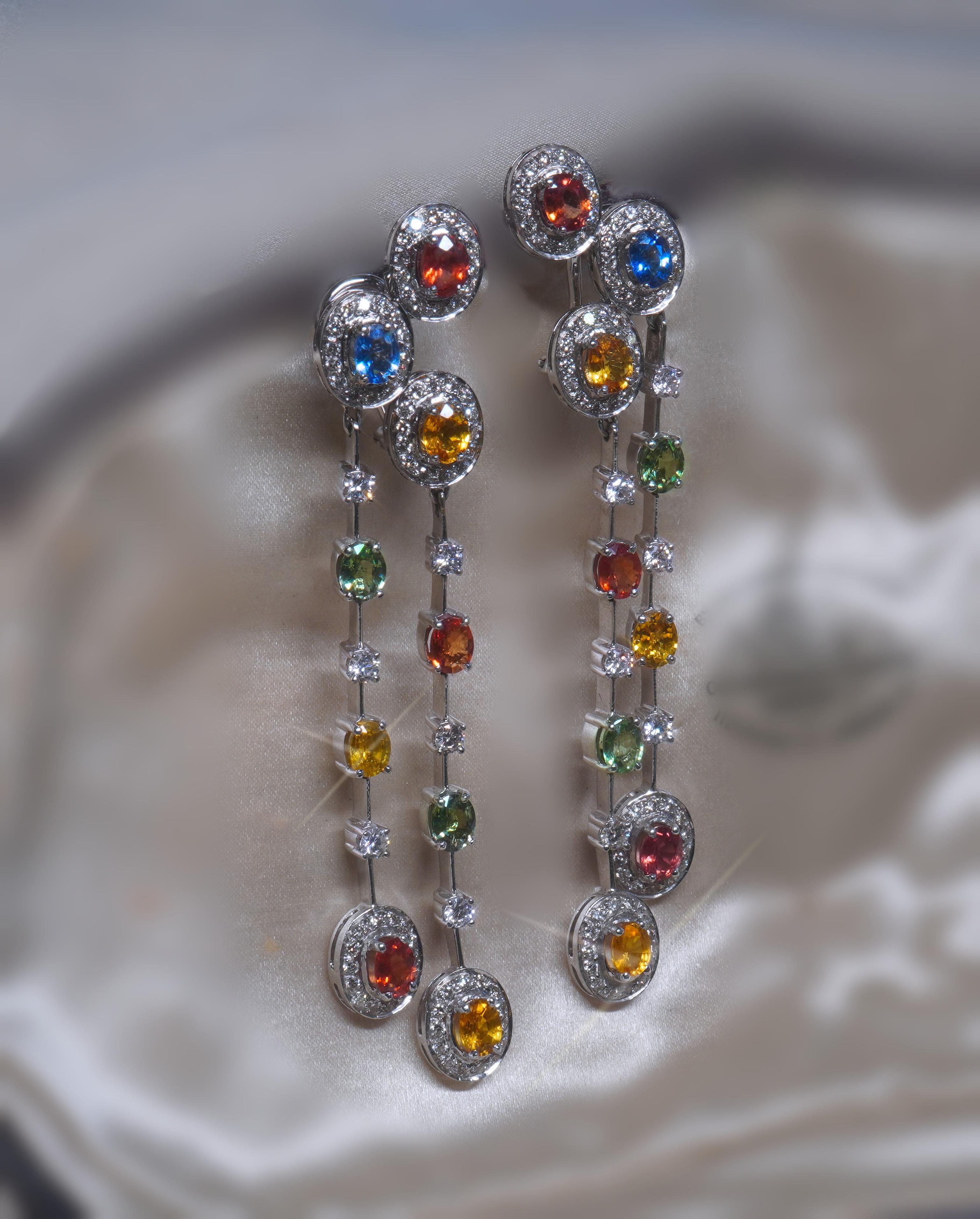 GIA 18K Saphir Diamant Ohrringe Vintage zertifiziert natürliche baumeln 8,58 Karat im Angebot 4