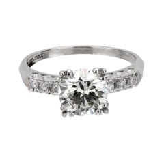 GIA Bague de fiançailles en platine avec un diamant de 1,90 carat