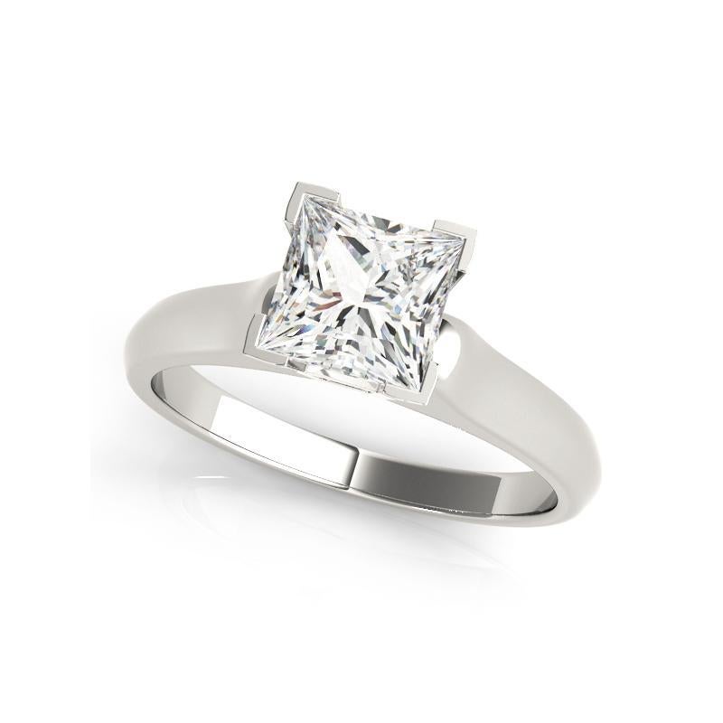 Taille princesse GIA 1.90 Carat Princess Solitaire Modern 4-Prong  Bague en diamant en vente
