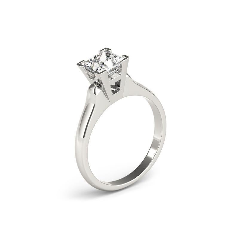 GIA 1.90 Carat Princess Solitaire Modern 4-Prong  Bague en diamant Pour femmes en vente