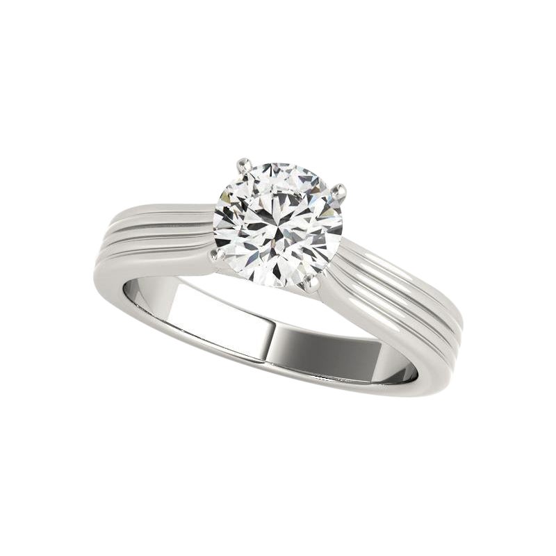 GIA 1,91ct Solitario rotondo senza tempo e anello con diamante a fascia in oro bianco