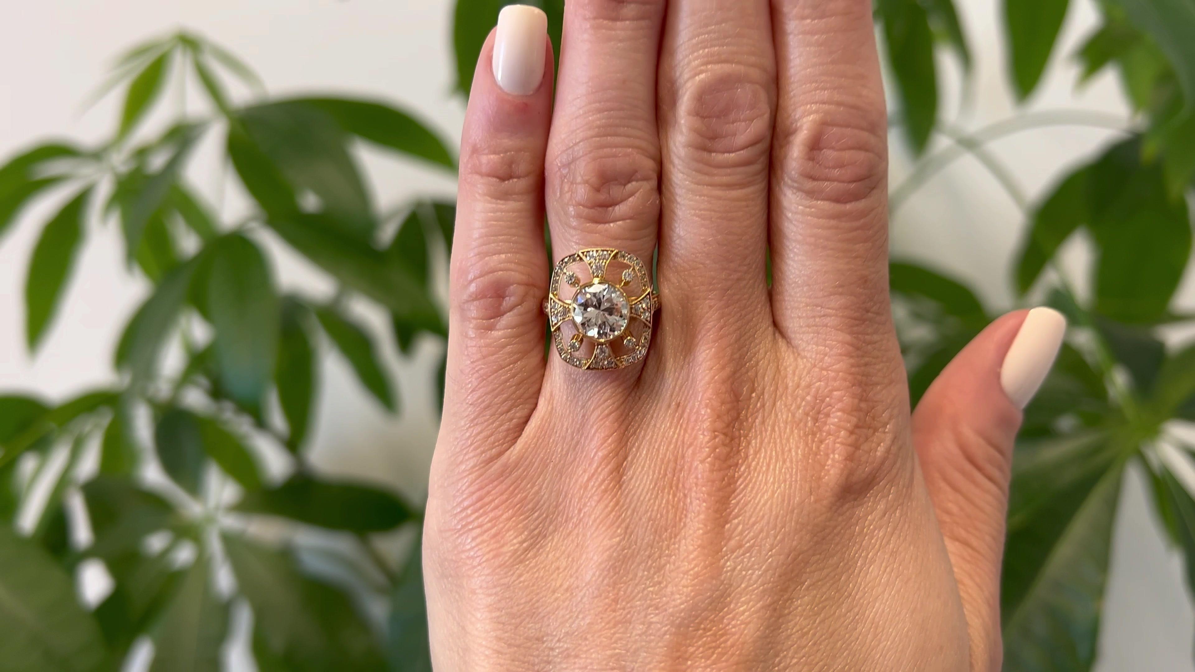 GIA 1.93 Carat Round Brilliant Cut Diamond 18k Rose Gold Cocktail Ring In Excellent Condition In Beverly Hills, CA