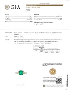 GIA 1.93 ct Colombian Emerald and Diamond 3-Stone Ring in Platinum