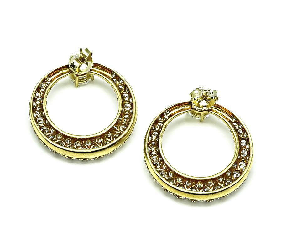 GIA 1,98cttw Mittel-Diamant 7,00ct seitliche Diamant Gold-Ohrringe Tag- und Nacht-Ohrringe im Zustand „Gut“ im Angebot in New York, NY