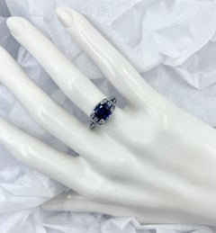 GIA-Certified 1.99 Carat Oval Sapphire in Platinum Edwardian-Style Bombe Setting
