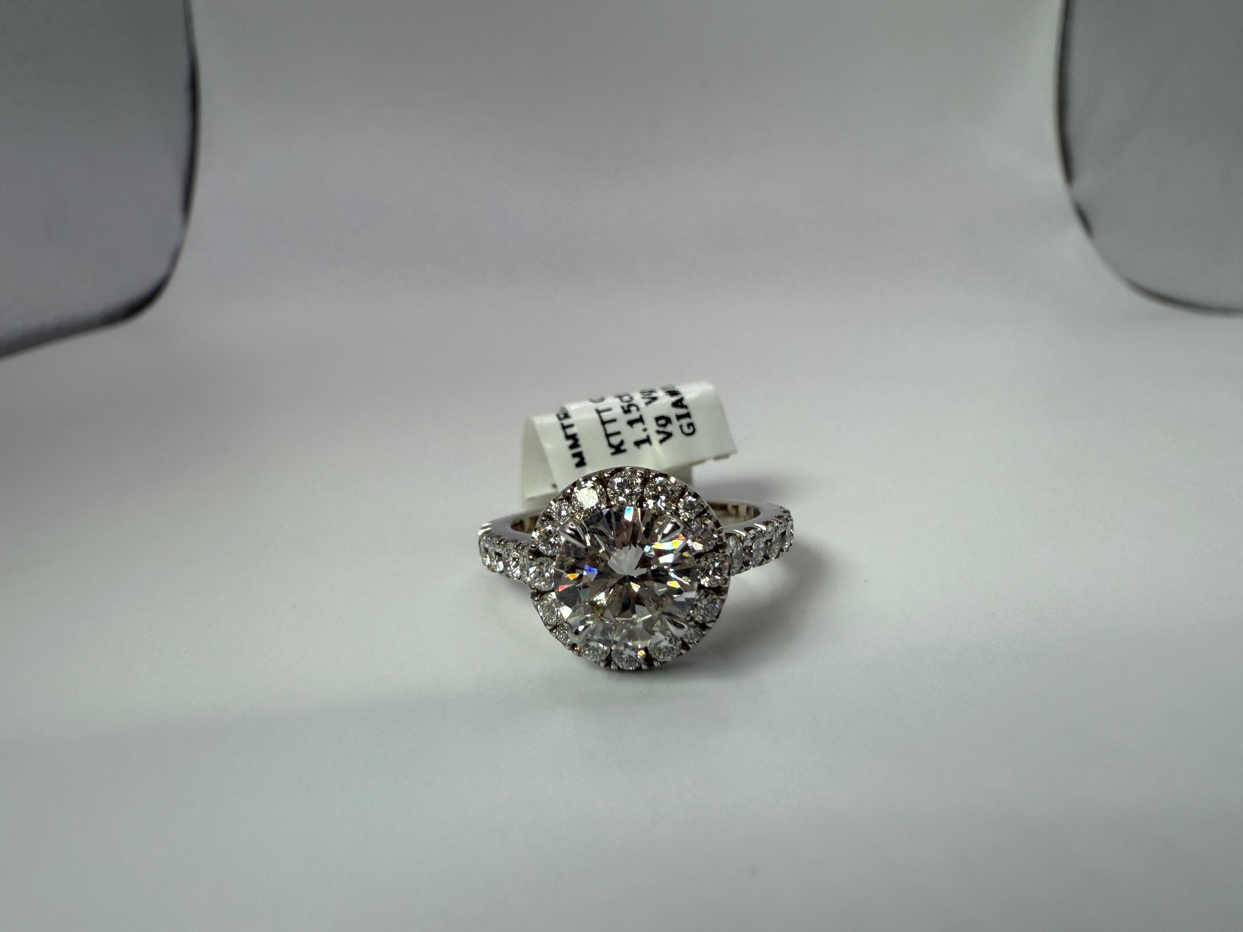 GIA 1ct VS2 H anello di fidanzamento con diamante 14KT in vendita 1