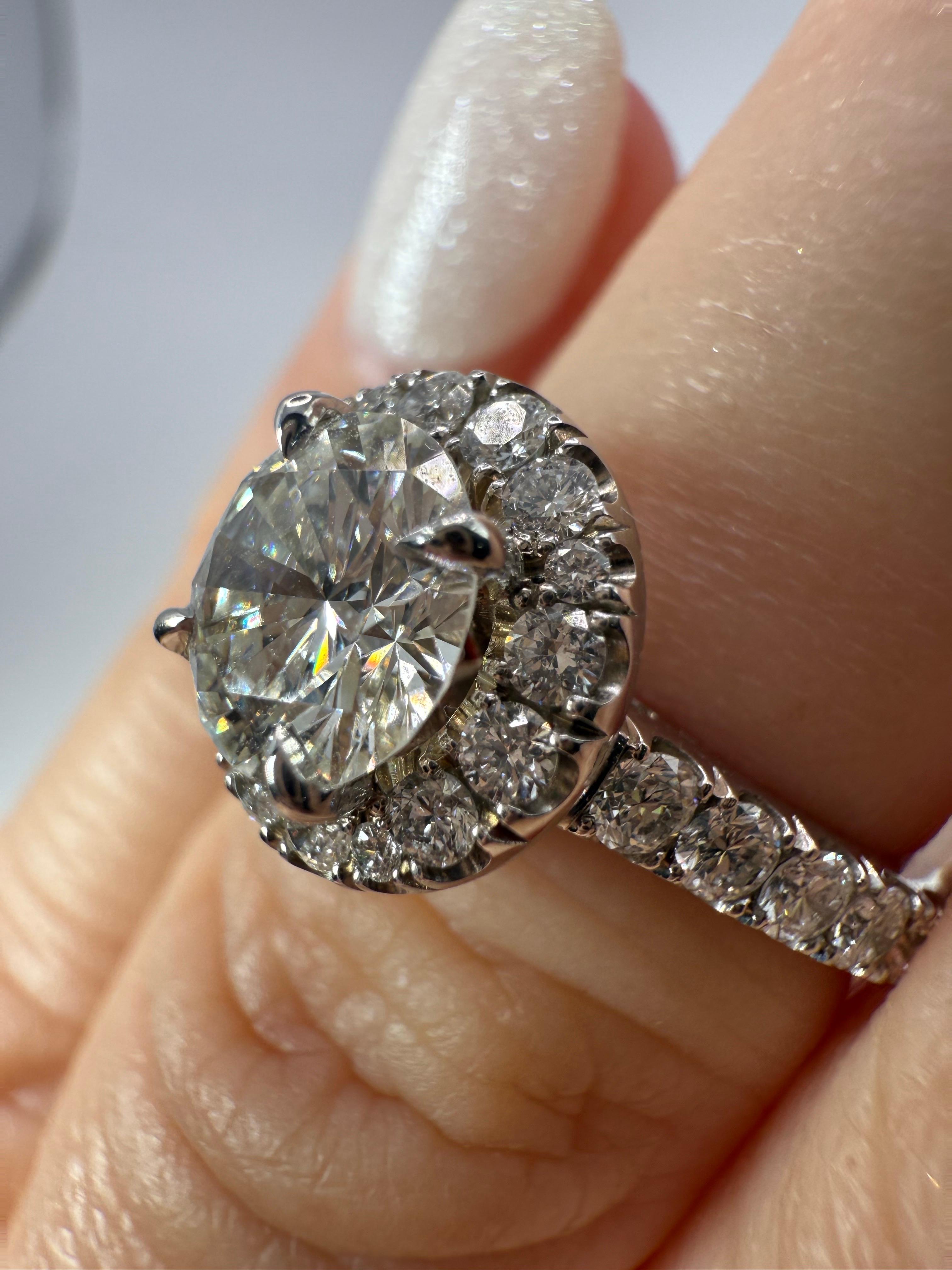 GIA 1ct VS2 H anello di fidanzamento con diamante 14KT in vendita 4